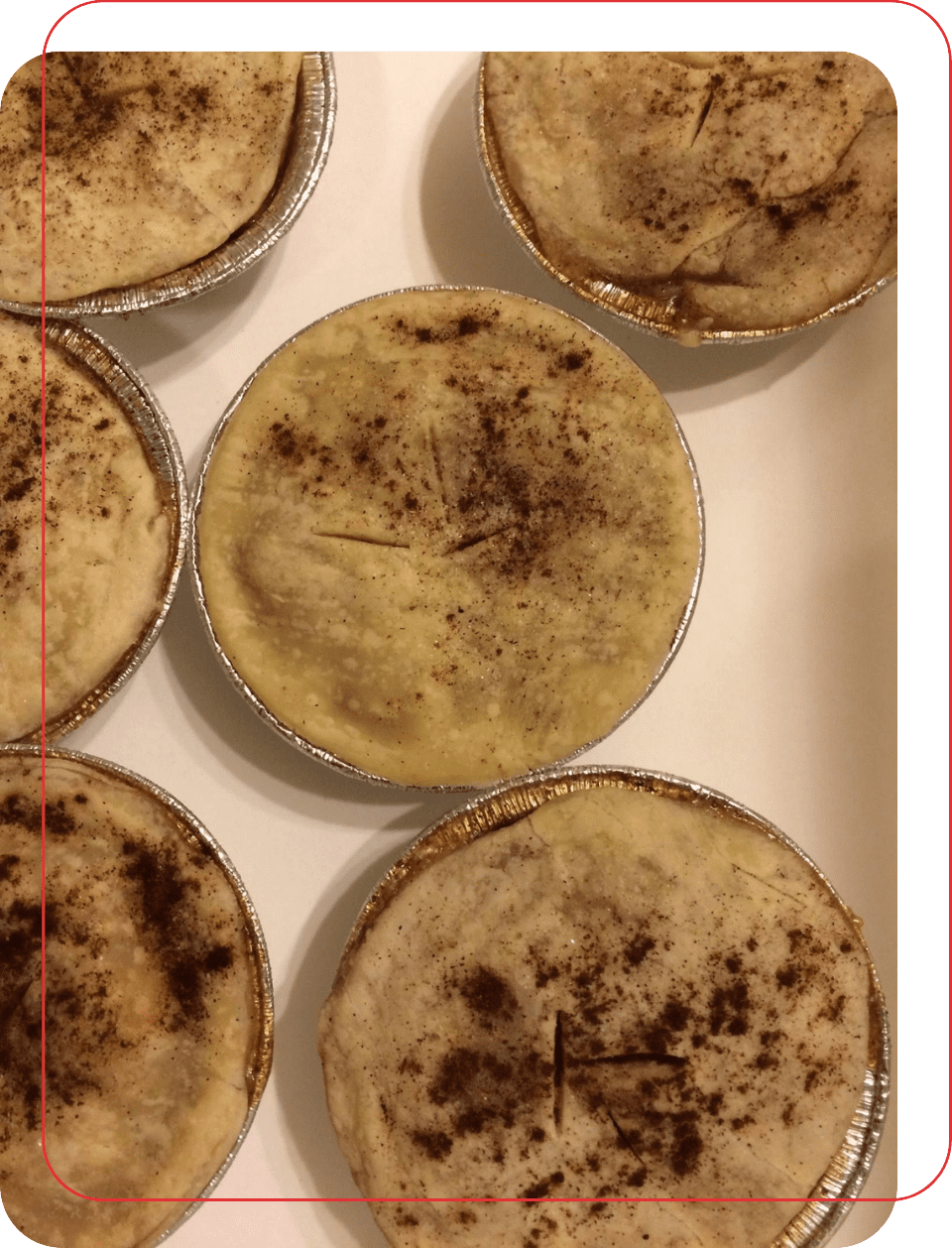 A close up of some baked goods on top of a table.